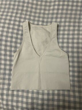 Athleta Classic Ribbed V-Neck Tank Top - White